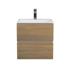 Тумба под раковину для ванной Uperwood Barsa, 50 см, подвесная, белая/дуб сонома