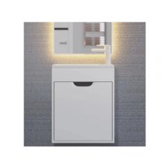 Тумба под раковину для ванной Uperwood Modul, 50 см, подвесная, матовая, белая/графит