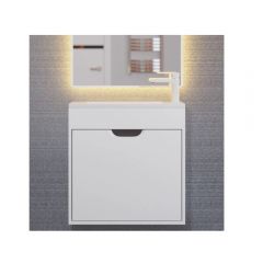 Тумба под раковину для ванной Uperwood Modul, 60 см, подвесная, матовая, белая/графит