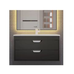 Тумба под раковину для ванной Uperwood Modul, 80 см, подвесная, матовая, черная