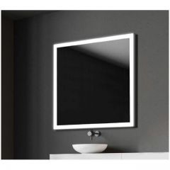 Зеркало Led Xpertials Etna, прямоугольное 140х80 см: датчик подсветки с диммером и датчик антизапотевания, профиль черный матовый 84354135-43579