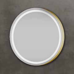 Зеркало Led Xpertials Olek Led Redondo, круглое 80 см: датчик подсветки с диммером, профиль брашированное золото 84354135-68434