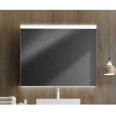 Зеркало Led Xpertials Cies, прямоугольное 100х80 см: датчик подсветки с диммером и датчик антизапотевания, профиль матовая сталь 84354135-51658