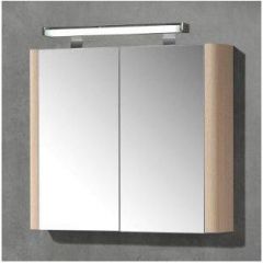Зеркальный шкаф IBX ASUN 100 см, 2 двери, цвет натуральный CAMASUN100/NATURAL