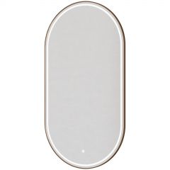 Зеркало Богеме Modern Темный дуб 568-BRB, Boheme с овальной металлической рамой 110x60 см, BRUSHED BRONZE, с подсветкой, антизапотевание