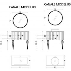 Тумба Армади Арт Vallessi Avantgarde Черный 843-080-BG, Armadi Art Canale 80 черная + Золото