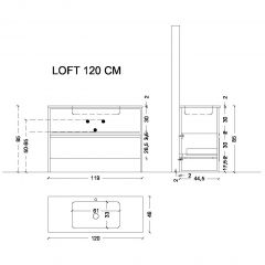 Тумба Армади Арт Loft Черный 893-120, Armadi Art