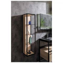 Пенал Армади Арт Loft 896-L, Armadi Art светлый деревянный высокий стеклянные полки