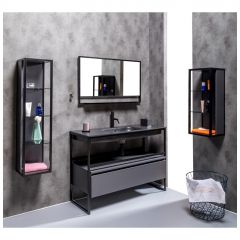 Тумба Армади Арт Loft Антрацит 894-120-A, Armadi Art с ящиком под консоль 120, 1 полка,