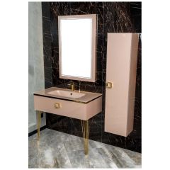 Столешница Армади Арт Lucido Серый 852-100-Rose, Armadi Art Пыльная Роза, стекло 100см моноблок