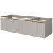 Тумба Армади Арт QUATRO 2 140см (100+40) рифл CASHMERE FUGA профиль MATT GOLD 790-M2-140-CM-RIB-MG, Armadi Art комплект, с микролифтом, настенное, с подсветкой, латунь, CM 11 Plus