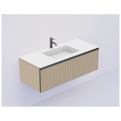 Тумба Армади Арт QUATRO 1 120CM серый с рифл DAPHNE профиль ANTHRACITE + внутр. подсв. 790-M1-120-RIB-D-A-LED, Armadi Art