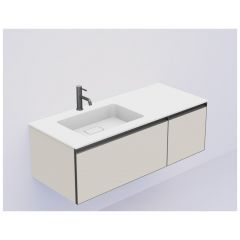 Тумба Армади Арт QUATRO 2 120см (80+40) CASHMERE профиль ANTHRACITE с подсветкой 790-M2-120-CM-A-LED, Armadi Art