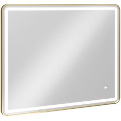 Зеркало Створки Аулум 100x80, 3 цвета подсветки, с подогревом, реверсивное, матовое золото, S4741310080GM, Stworki