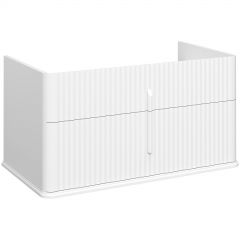 Тумба с раковиной Створки Молде 95 белая, столешница Молде 95, раковина Молде S23410WH, смеситель S23020CR, Stworki