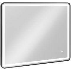 Зеркало Створки Аулум 100x80, 3 цвета подсветки, с подогревом, реверсивное, матовое черное, S4741310080BK, Stworki