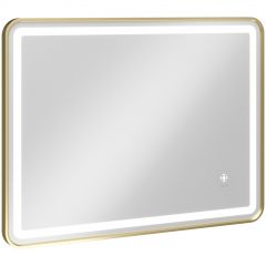 Зеркало Створки Аулум 60x80, 3 цвета подсветки, с подогревом, реверсивное, матовое золото, S474136080GM, Stworki