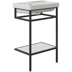 Консоль с раковиной Створки Эстфолл 55 черный муар 11055-KL, KR-KR-601906, Stworki