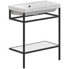 Консоль с раковиной Створки Эстфолл 70 черный муар 11070-KL, KR-KR-601907, Stworki