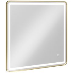 Зеркало Створки Аулум 80x80, 3 цвета подсветки, с подогревом, реверсивное, матовое золото, S4751380GM, Stworki