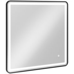 Зеркало Створки Аулум 80x80, 3 цвета подсветки, с подогревом, реверсивное, матовое черное, S4751380BK, Stworki