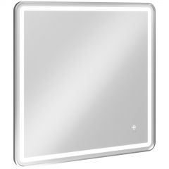 Зеркало Створки Аулум 80x80, 3 цвета подсветки, с подогревом, реверсивное, сталь, сатин, S4751380S, Stworki