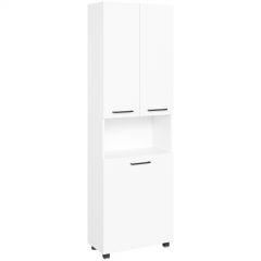 Шкаф Диво Брянск 60 напольный, с корзиной, 60x188,5x30 см, белый, Diwo