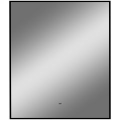 Зеркало Диво Элиста 60x70 см, ореольная подсветка диодная, бесконтактный выключатель, прямоугольное, черная окантовка, ЗЛП1735, Diwo