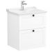 Тумба с раковиной Vitra (Витра) Root Classic 60 см с классической раковиной 2 ящика матовый белый (68848)