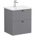 Тумба с раковиной Vitra Root Groove 60 см 2 ящика матовый серый (69417)
