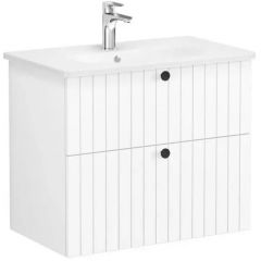 Тумба с раковиной Vitra Root Groove 80 см 2 ящика матовый белый (69436)