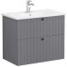 Тумба с раковиной Vitra (Витра) Root Groove 80 см 2 ящика матовый серый (69438)