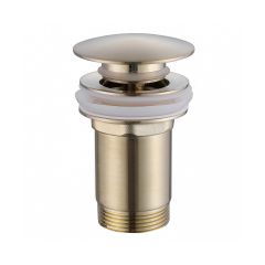 Донный клапан Abber (Аббер) AF0010G с переливом, клик-клак, золото матовое