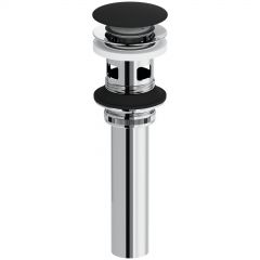 Донный клапан для раковины Эврика HFEW06130 с переливом, матовый черный, Ewrika
