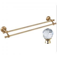 Полотенцедержатель двойной Cezares Aphrodite, цвет золото, Swarovski APHRODITE-TD07-03/24-Sw