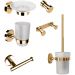 Набор Мыльница DEKOR BANYO Alina Gold A40 405 02 золото + Стакан A40 406 02 + Ершик A40 6009 02 + Держатель A40 407 02 + Крючок A40 408 01 02 + Крючок A40 408 12