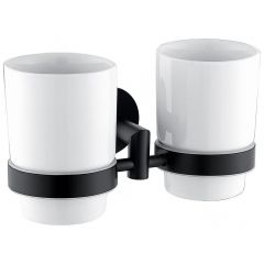Двойной стакан для зубных щеток Allen Brau (Аллен Брау) Priority 6.31003-31 белый, черный матовый