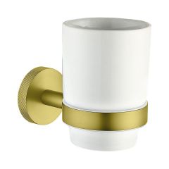 Стакан для зубных щеток Allen Brau (Аллен Брау) Priority 6.31002-GB, белый, брашированное золото