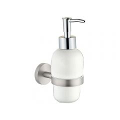 Дозатор жидкого мыла Allen Brau (Аллен Брау) Priority 6.31006-BN белый,брашированный никель