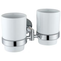 Двойной стакан для зубных щеток Allen Brau (Аллен Брау) Priority 6.31003-00 белый, хром