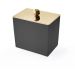 Баночка универсальная 3SC Mood Black 10х10х7 см с крышкой настольная композит Solid Surface Золото MN48AGD