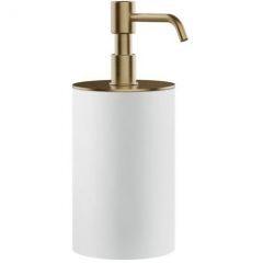Дозатор для жидкого мыла Gessi Rilievo настольный, колба белая, бронза, 59537#726