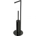 Стойка напольная Colombo (Коломбо) Mini с держателем для туалетной бумаги, ерш, высота 61,5 см, диаметр 18 см, PVD графит матовый, B4018.GM