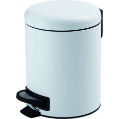 Круглый контейнер для мусора Gedy Potty с педалью (3 л.), крышка soft close, цвет белый матовый 3209(02)
