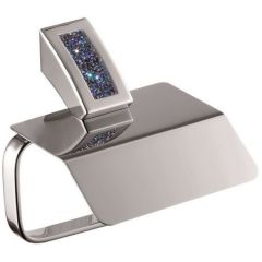 Бумагодержатель Sanibano Estrella с крышкой, цвет хром-кристаллы Swarovski bermudа blue H9300/06BB