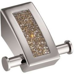 Крючок двойной Sanibano Estrella, цвет хром-кристаллы Swarovski golden shadow H9300/09DGS