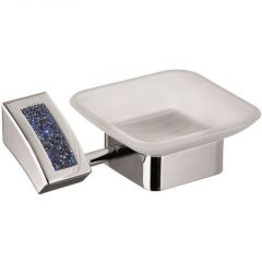 Мыльница настенная стеклянная Sanibano Estrella, цвет хром-кристаллы Swarovski bermudа blue H9300/15BB