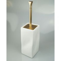 Ерш напольный керамический Stil Haus Prisma, цвет матовое золото- белая керамика PR796(18-BI)
