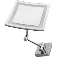 Зеркало косметическое настенное квадратное (2x) с LED подсветкой Stil Haus, цвет хром 901(08)