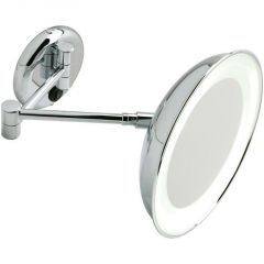 Зеркало косметическое настенное круглое (4x) с LED подсветкой (скрытая проводка) Stil Haus, цвет черный матовый 1036(23)